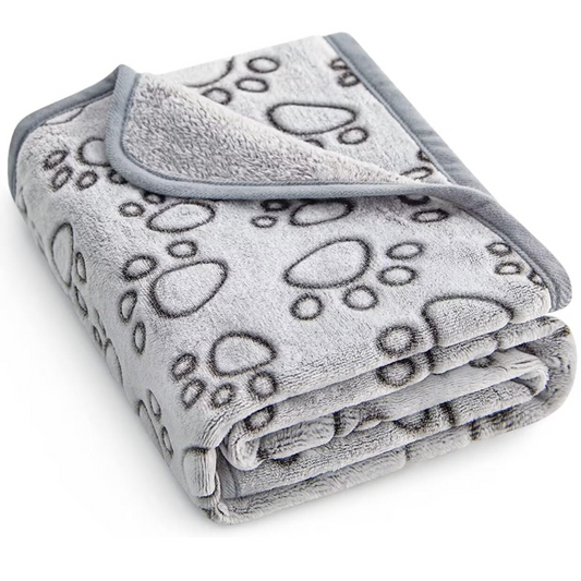 Dog Cat Flannel Cute Paw Print Blanket