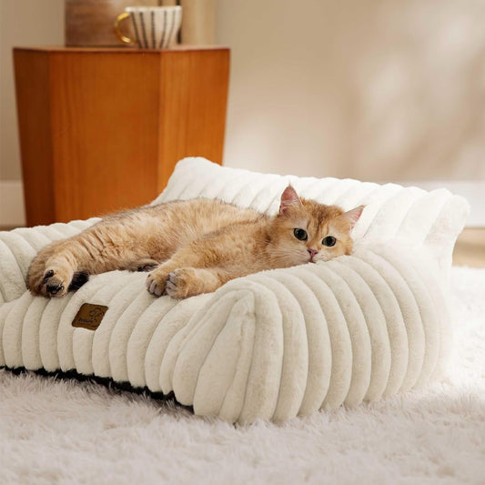 Fluffy Corduroy Fleece Cute Cat Couch