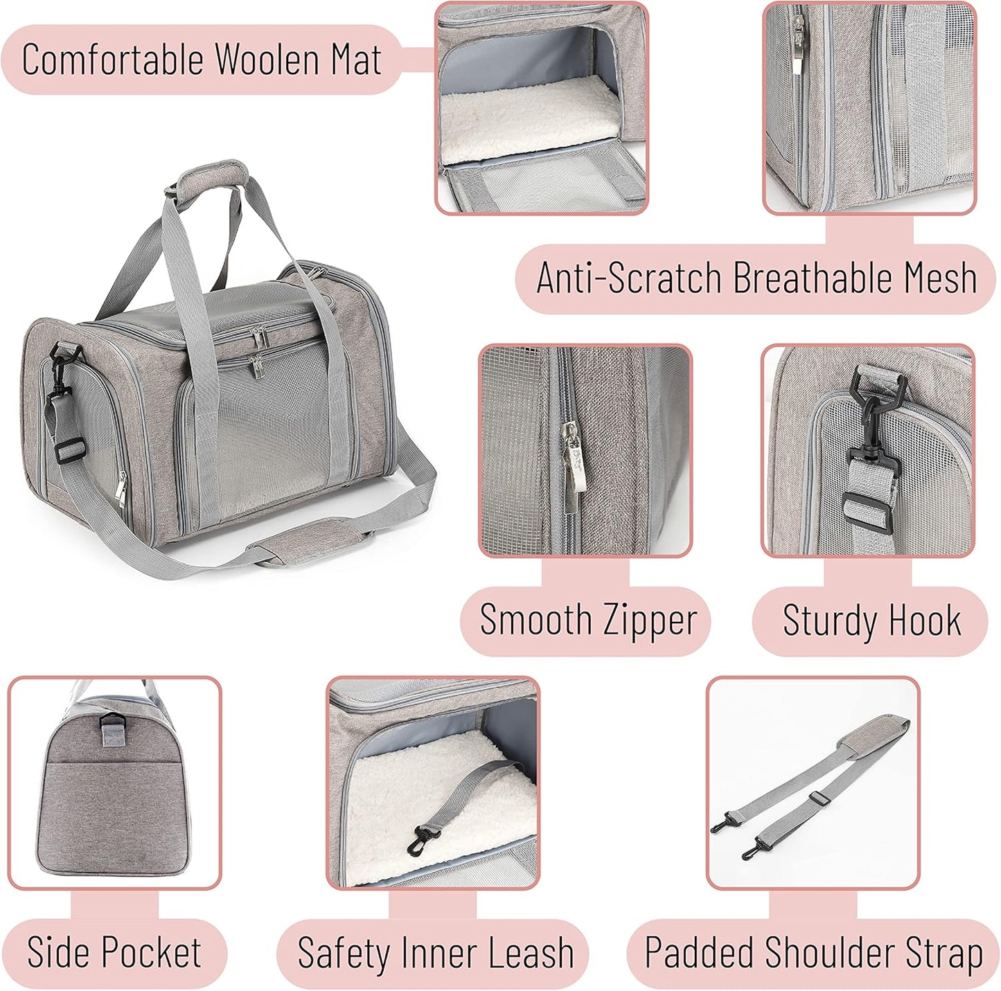 Grey Duffle Pet Carrier