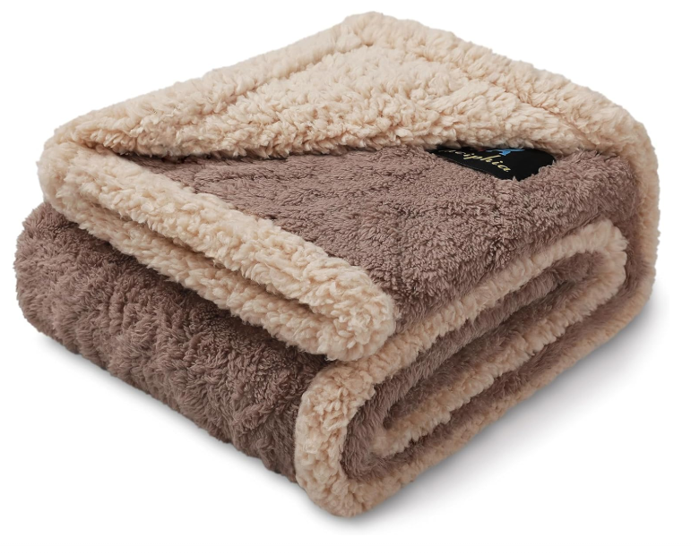 Khaki Sherpa Fleece Pet Blanket