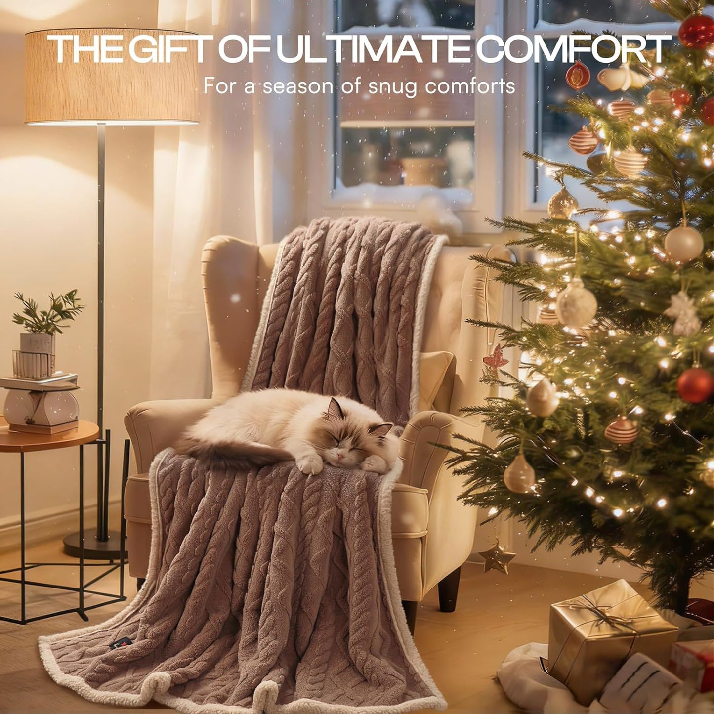 Khaki Sherpa Fleece Pet Blanket