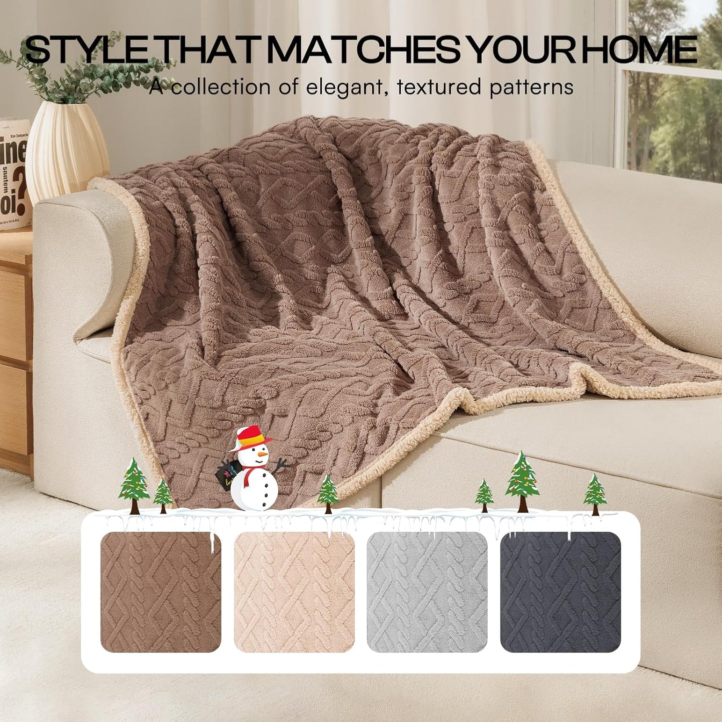 Khaki Sherpa Fleece Pet Blanket