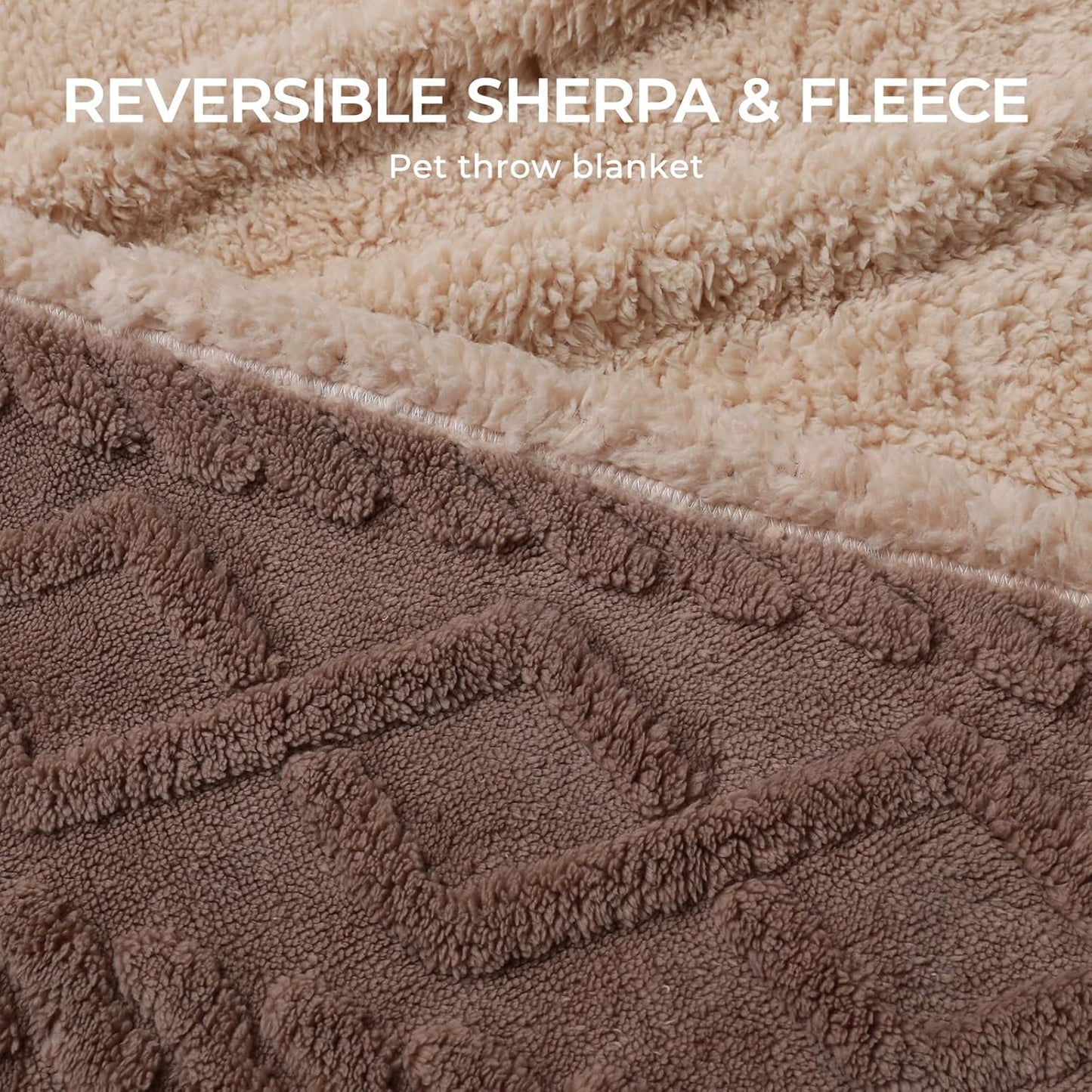 Khaki Sherpa Fleece Pet Blanket