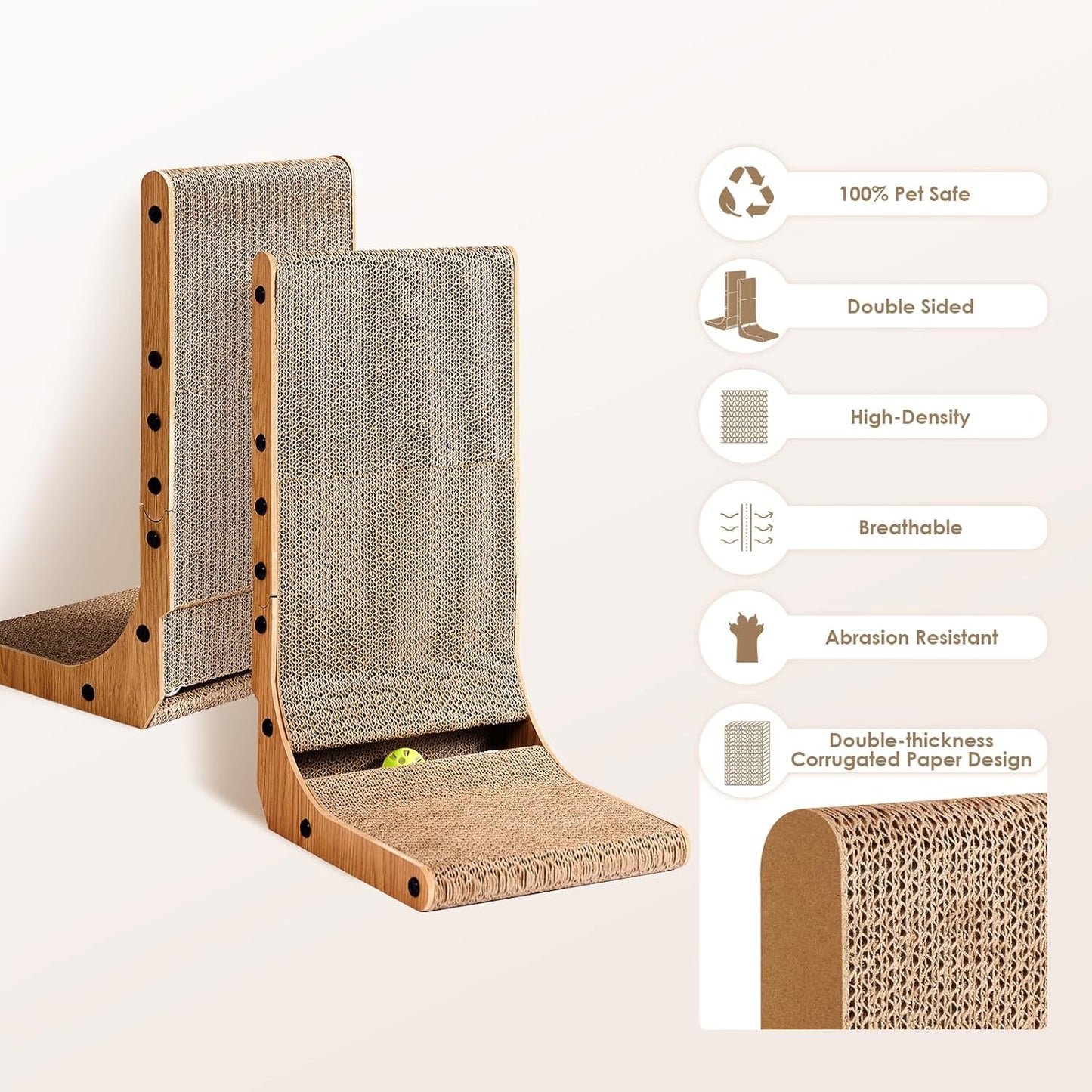 L Shaped Vertical Cardboard Cat Scratcher