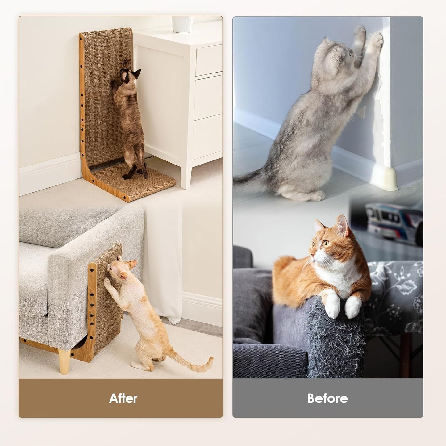 L Shaped Vertical Cardboard Cat Scratcher