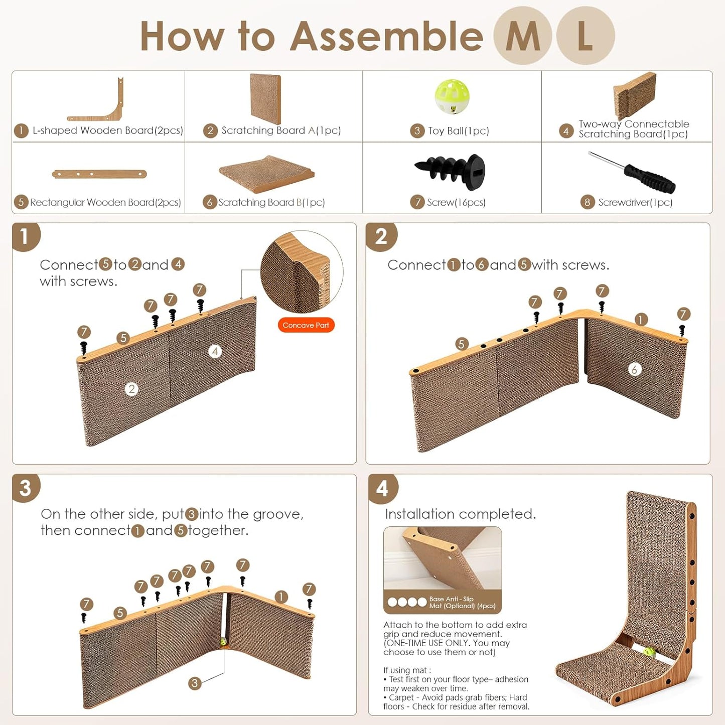 L Shaped Vertical Cardboard Cat Scratcher