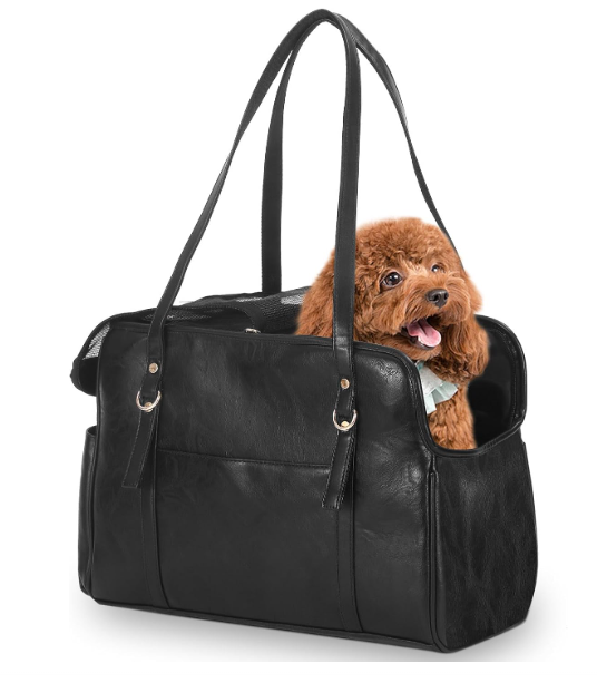 Leather Pet Carrier Purse