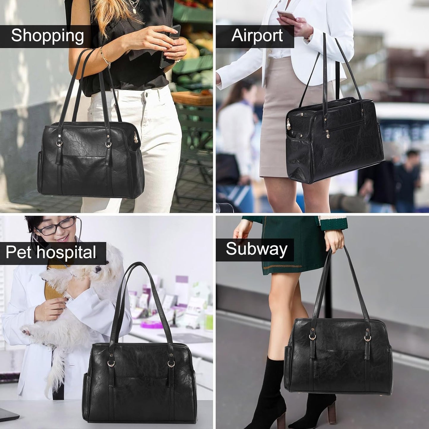 Leather Pet Carrier Purse
