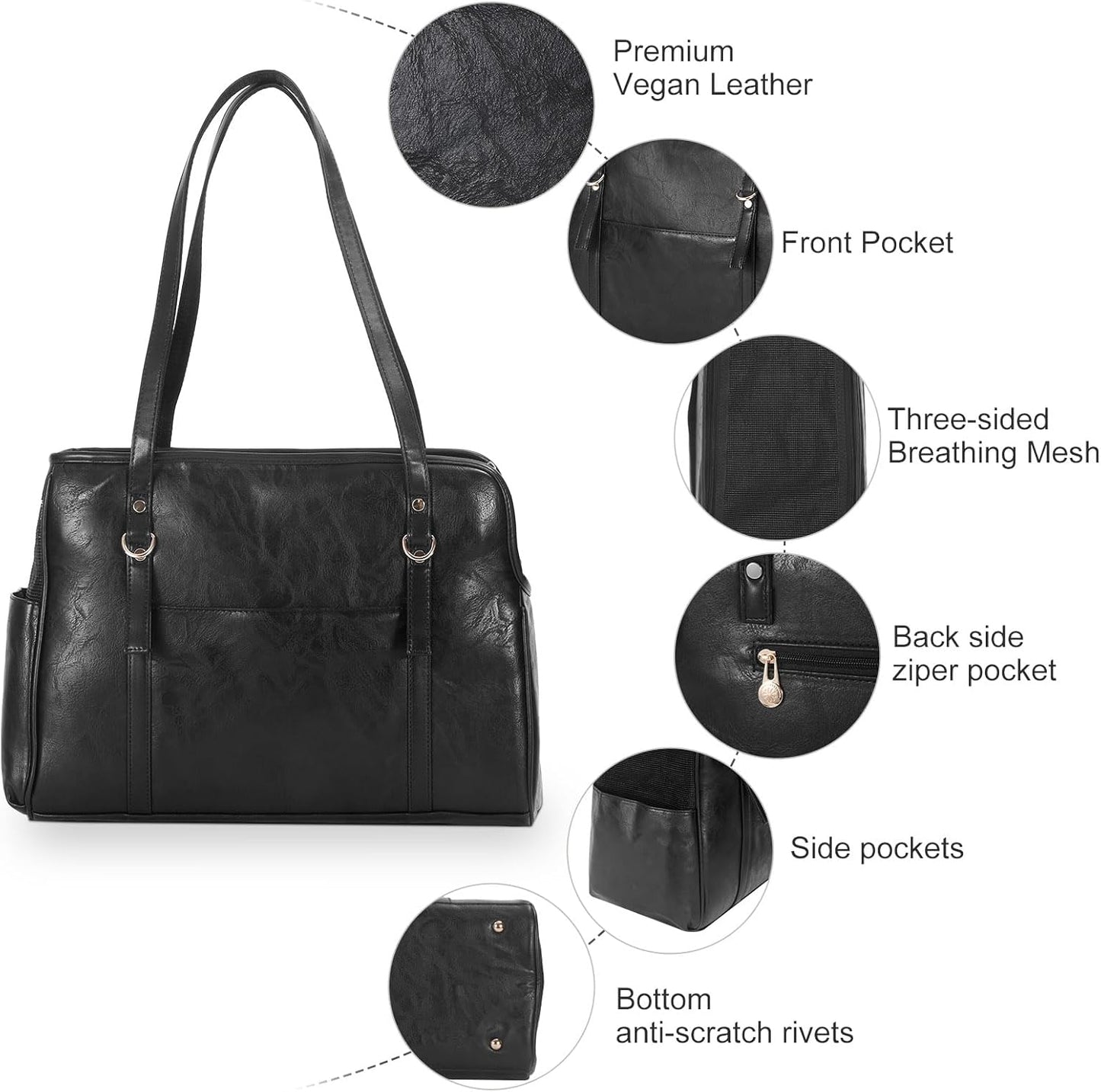 Leather Pet Carrier Purse