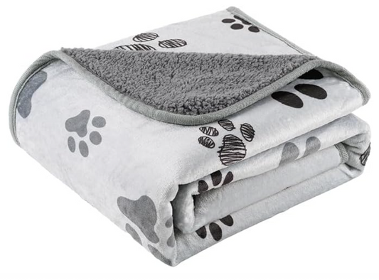 Light Grey Fluffy Pet Blanket