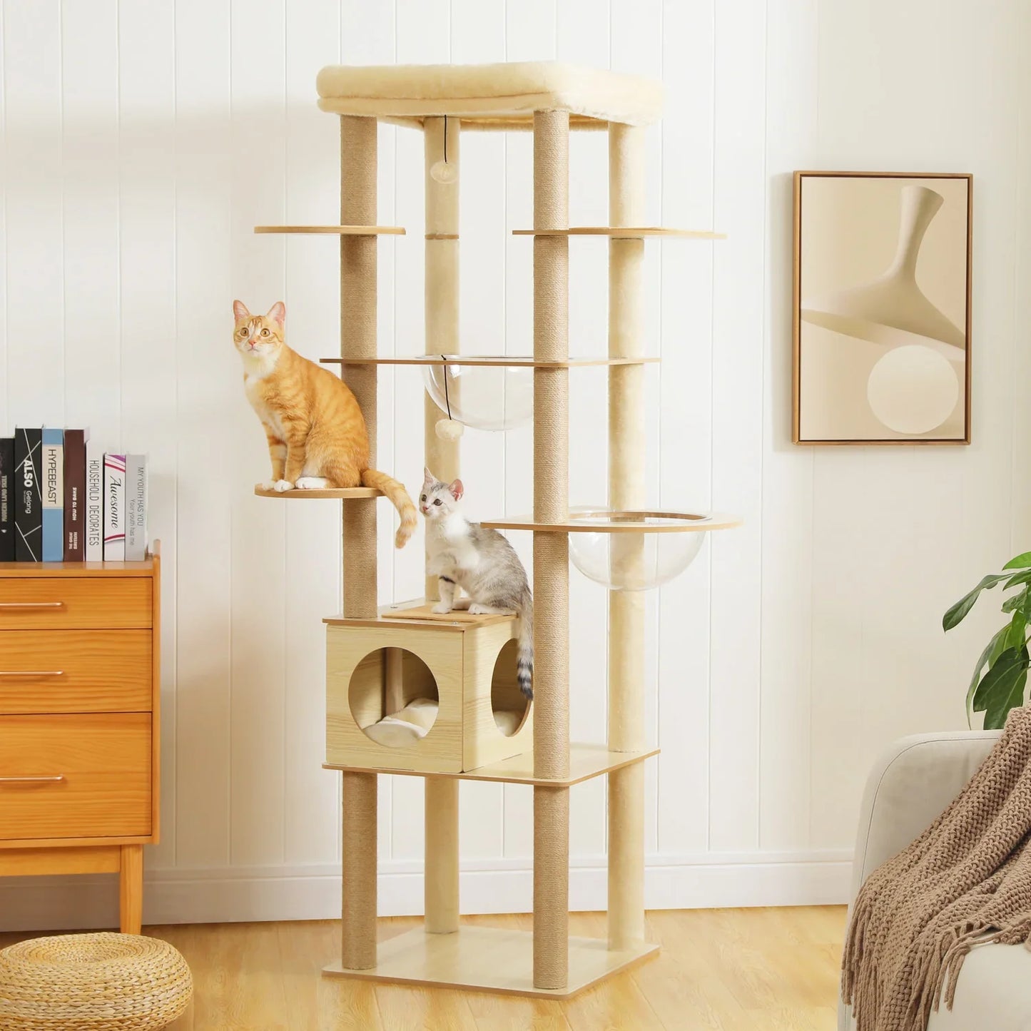 Multi-Level Cat Wooden Tree Condo
