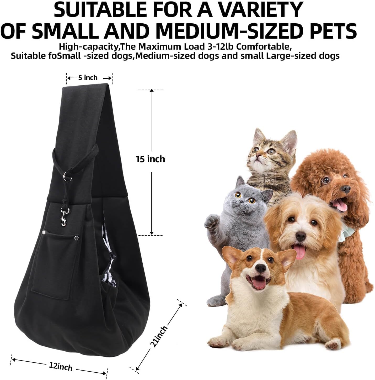 Pet Reversible Purse Carrier Sling