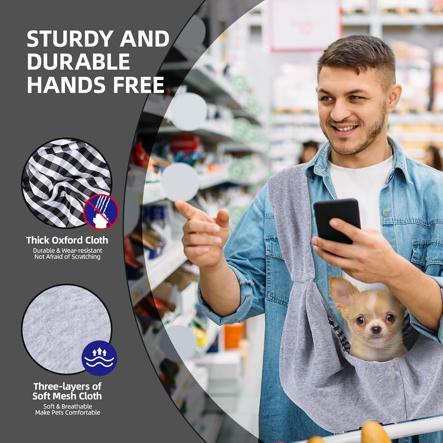 Pet Reversible Purse Carrier Sling