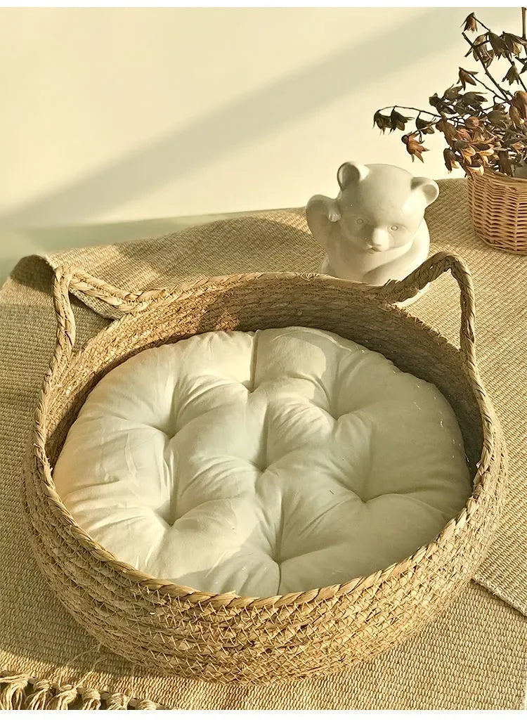Pure Handwoven Rattan Cat Basket