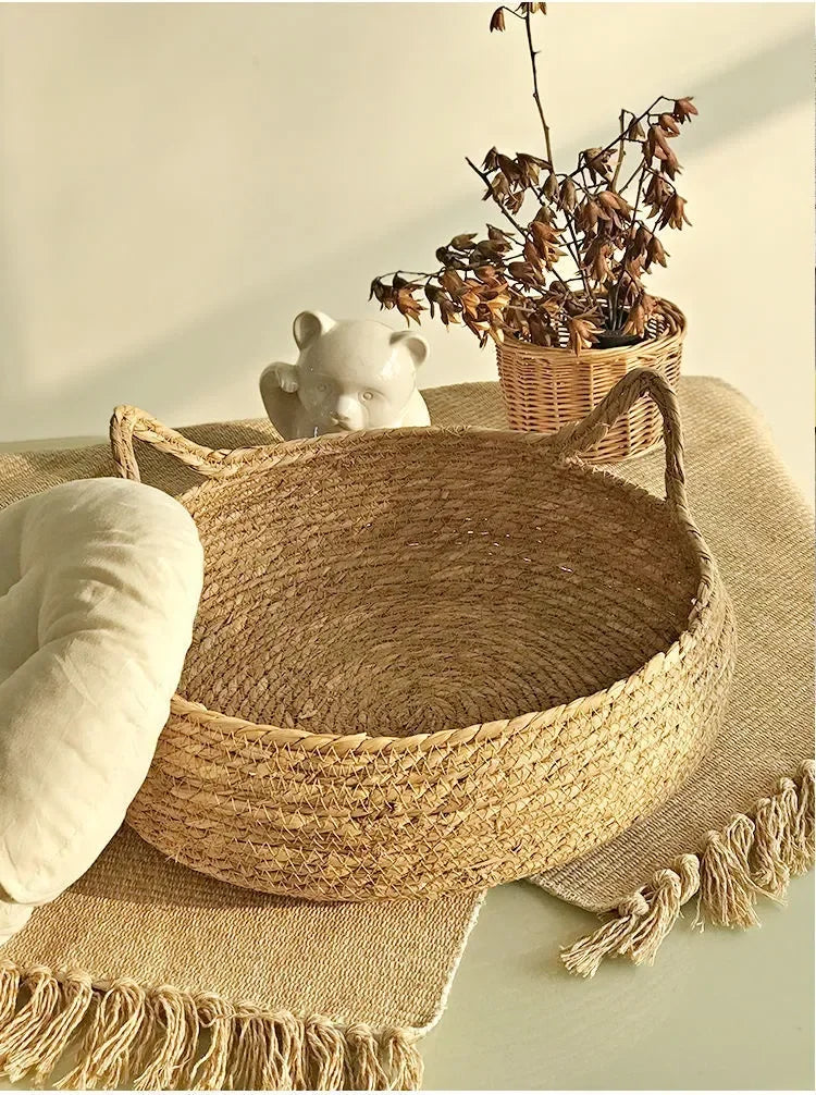Pure Handwoven Rattan Cat Basket