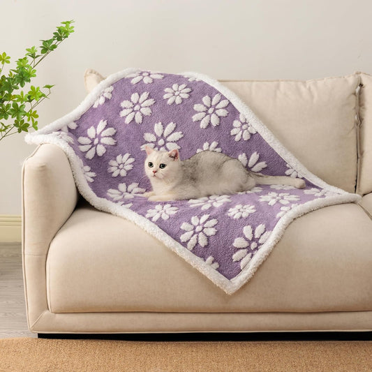 Purple Flowers Waterproof Pet Blanket