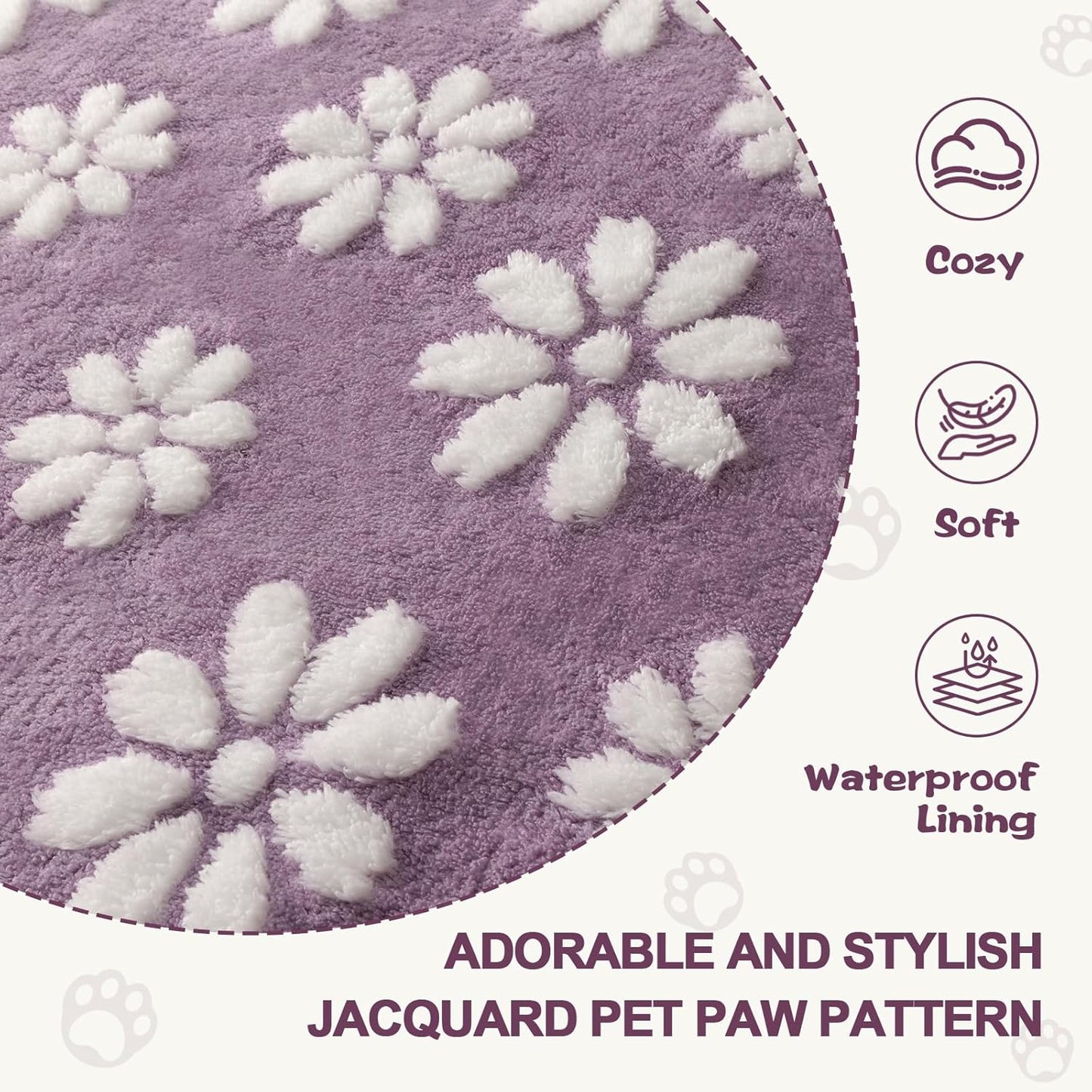 Purple Flowers Waterproof Pet Blanket