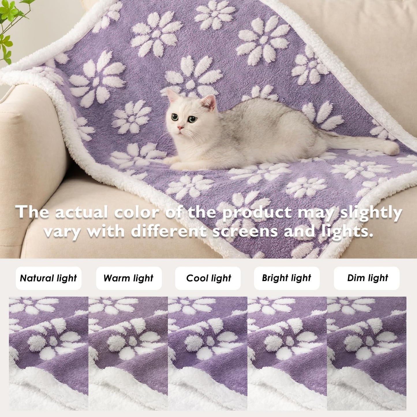 Purple Flowers Waterproof Pet Blanket