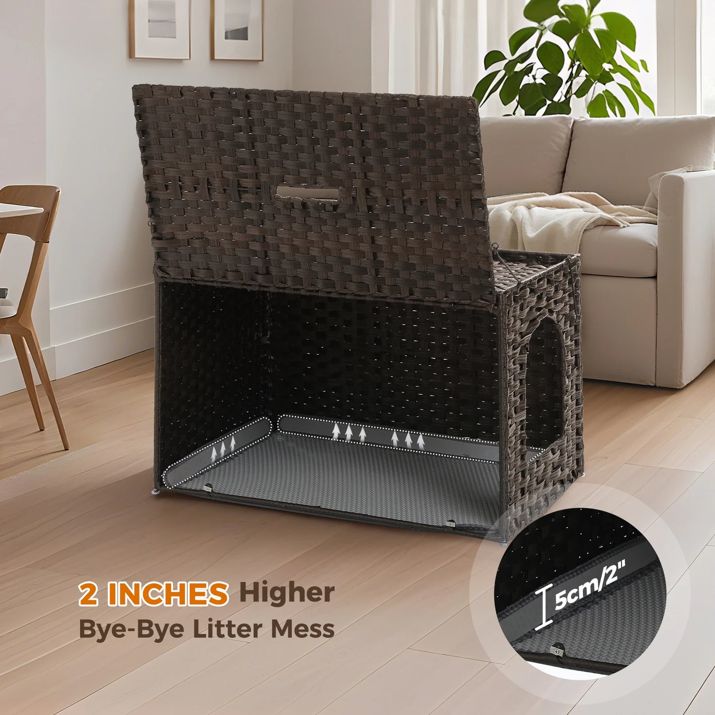 Rattan Cat Litter Box House