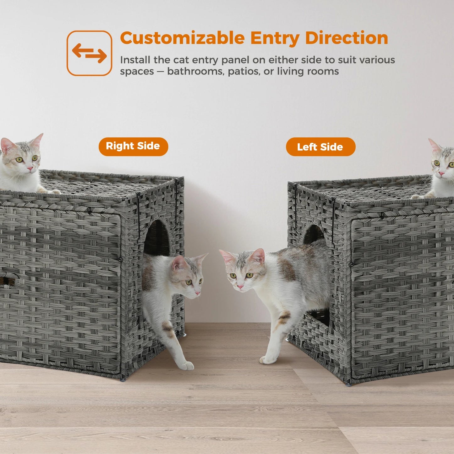 Rattan Cat Litter Box House