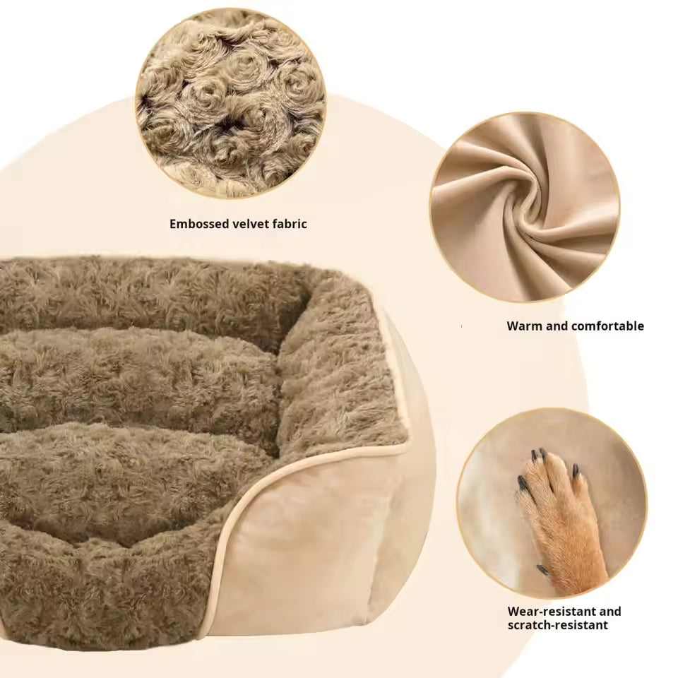 Cozy Faux Fur Dog Bolster Bed