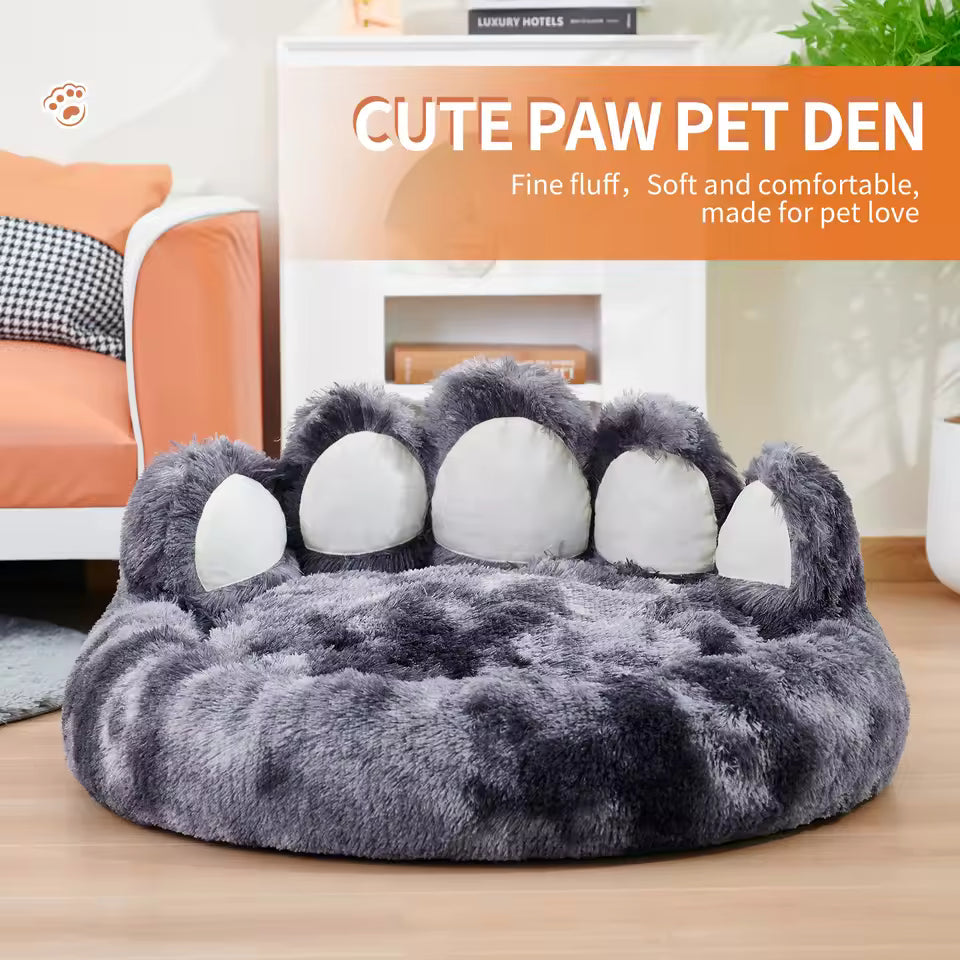 Cozy Paw Shape Bolster Bed