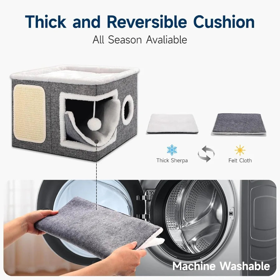 Cozy Foldable Indoor Cat Condo House