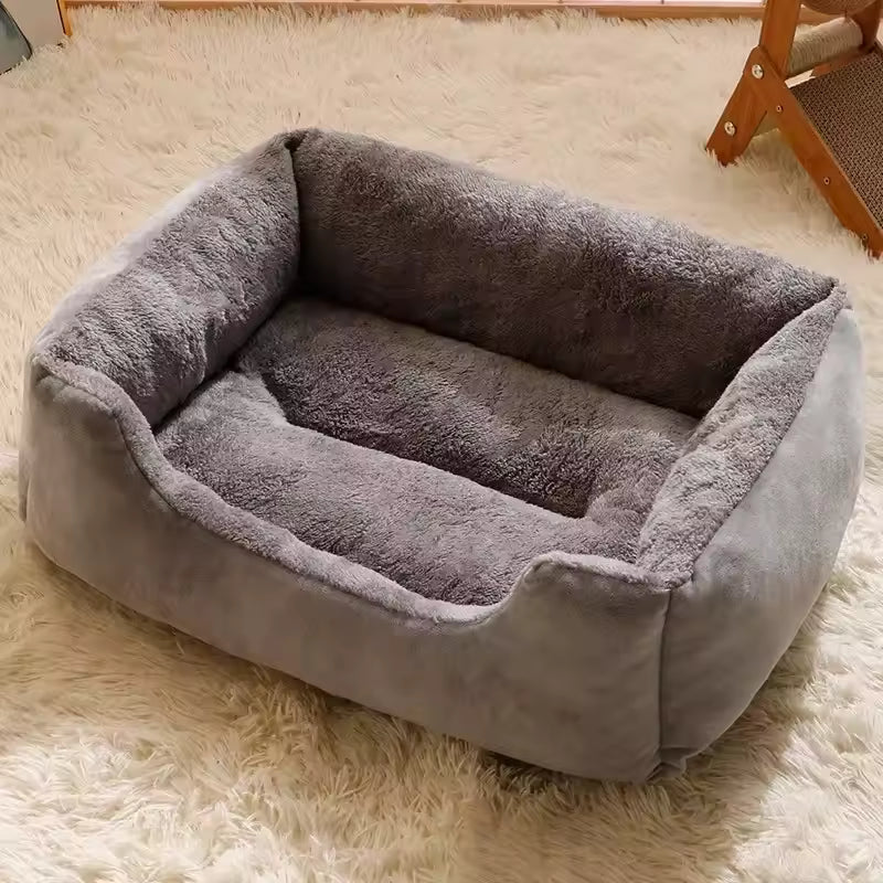 Pet Plush Fluffy Bolster Bed