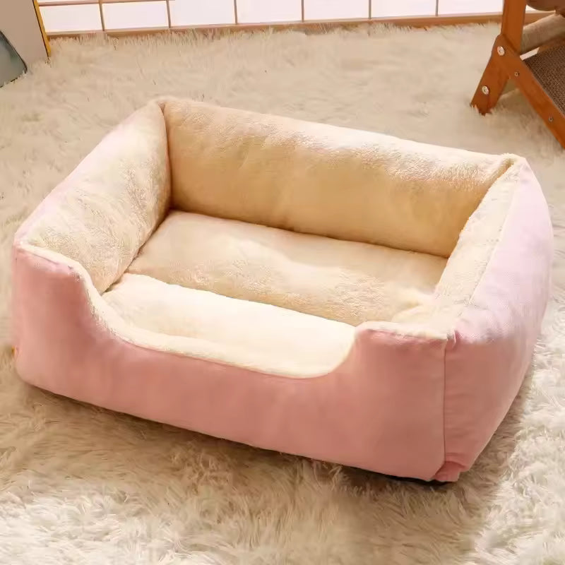 Pet Plush Fluffy Bolster Bed