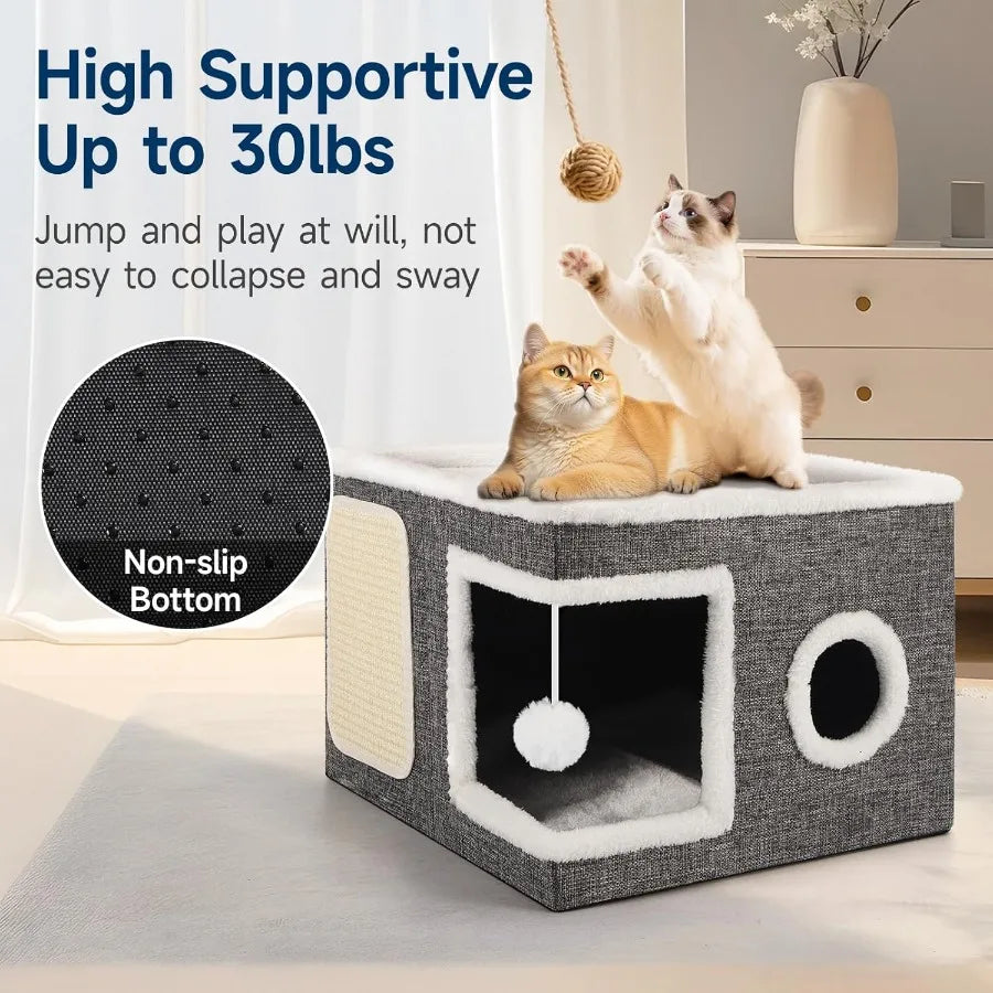Cozy Foldable Indoor Cat Condo House