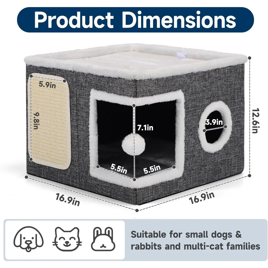 Cozy Foldable Indoor Cat Condo House