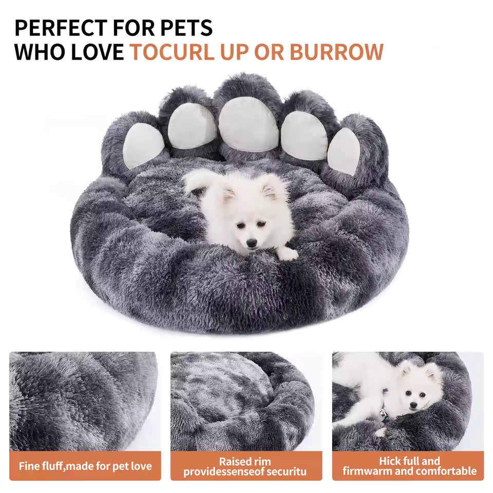 Cozy Paw Shape Bolster Bed