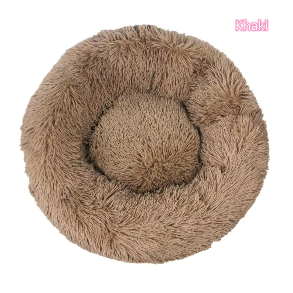 Plush Corduroy Pet Cozy Donut Bed