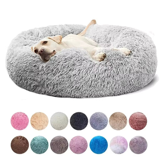 Plush Corduroy Pet Cozy Donut Bed