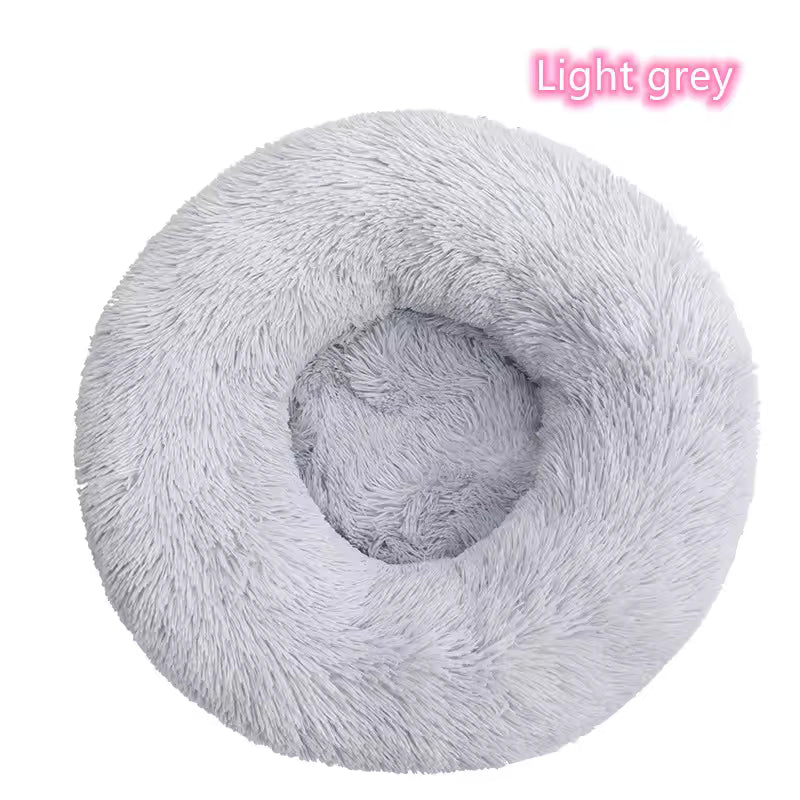 Plush Corduroy Pet Cozy Donut Bed