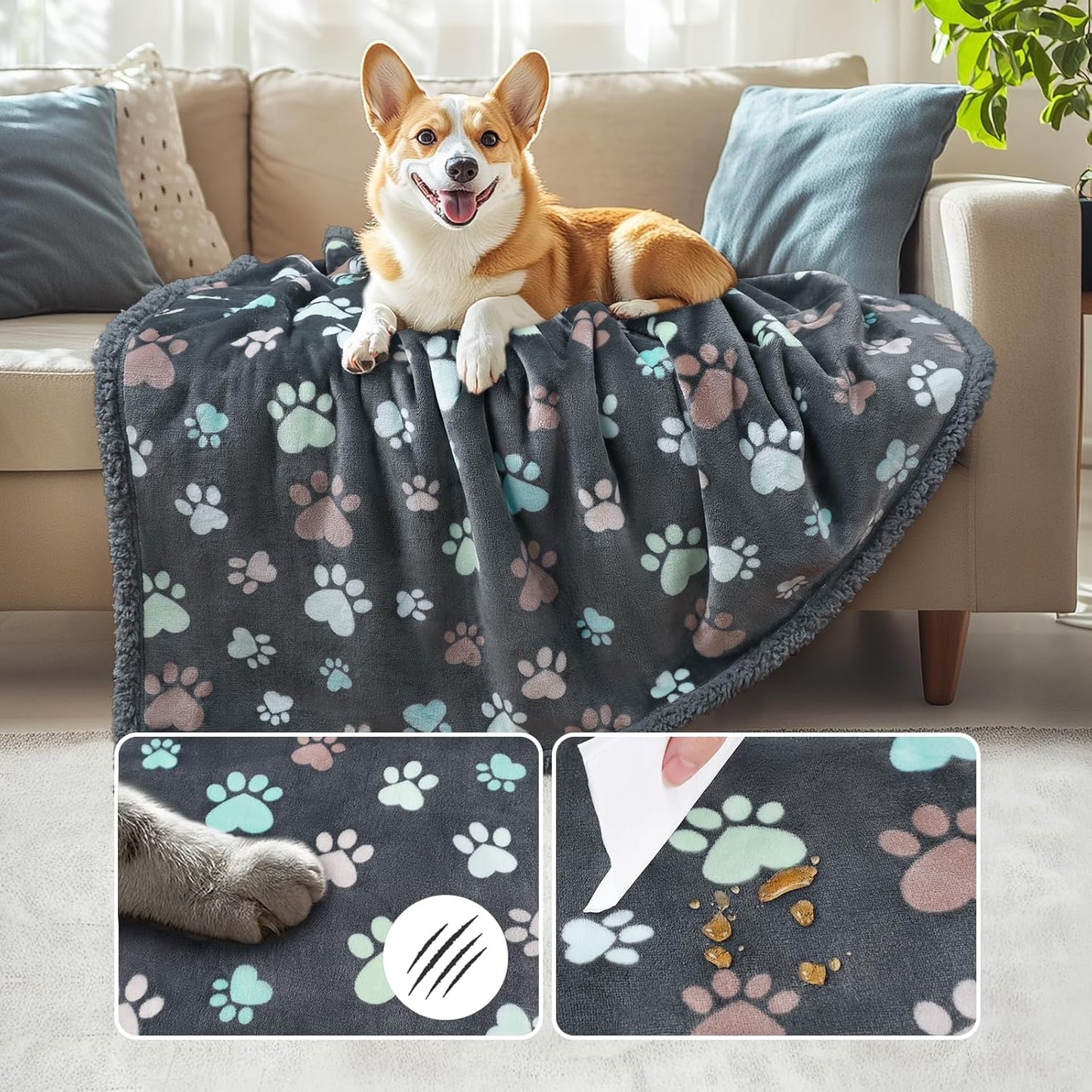 Soft Fluff Pet Reversible Blanket