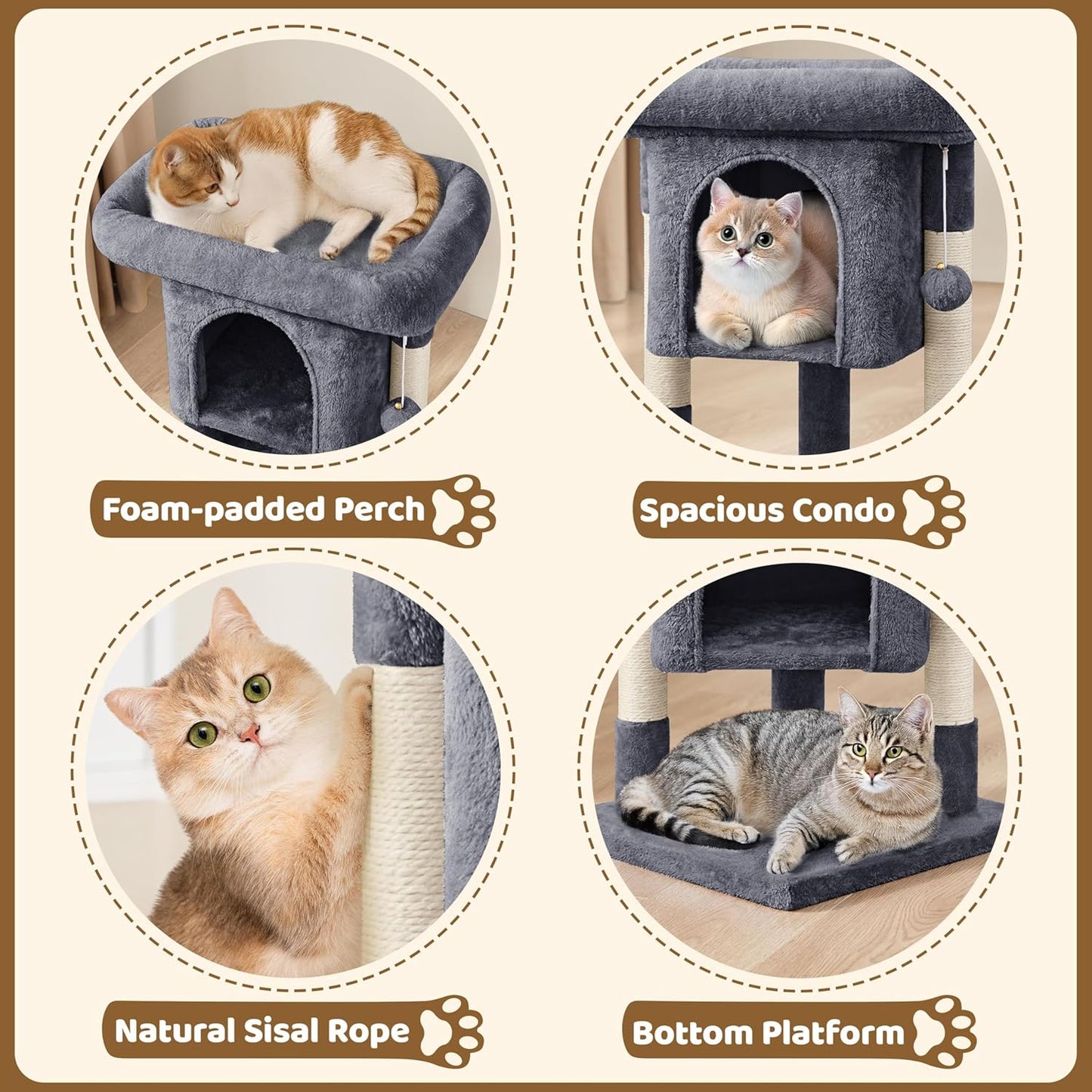 Soft Perch Cozy Cat Tree Condo