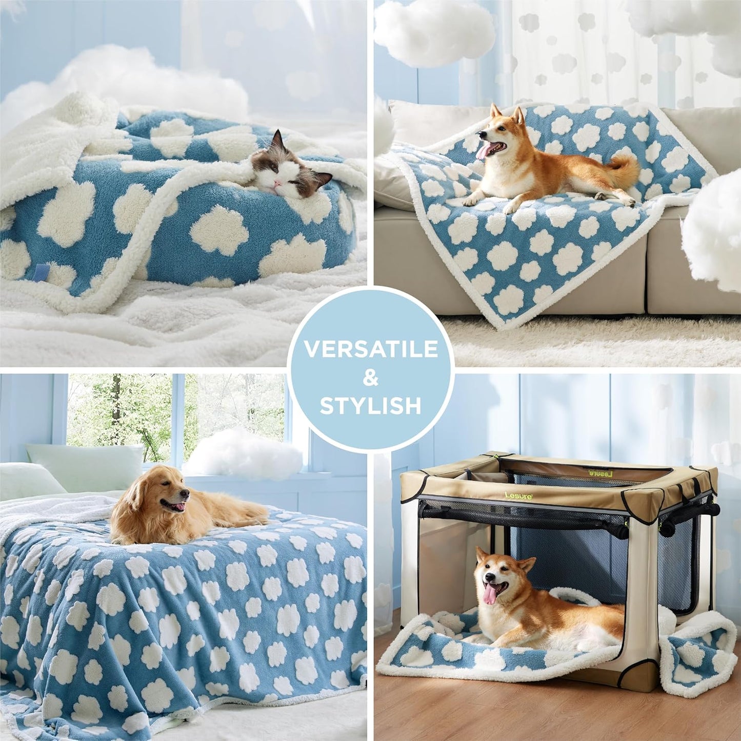 Soft Sherpa Fleece Waterproof Dog Blanket