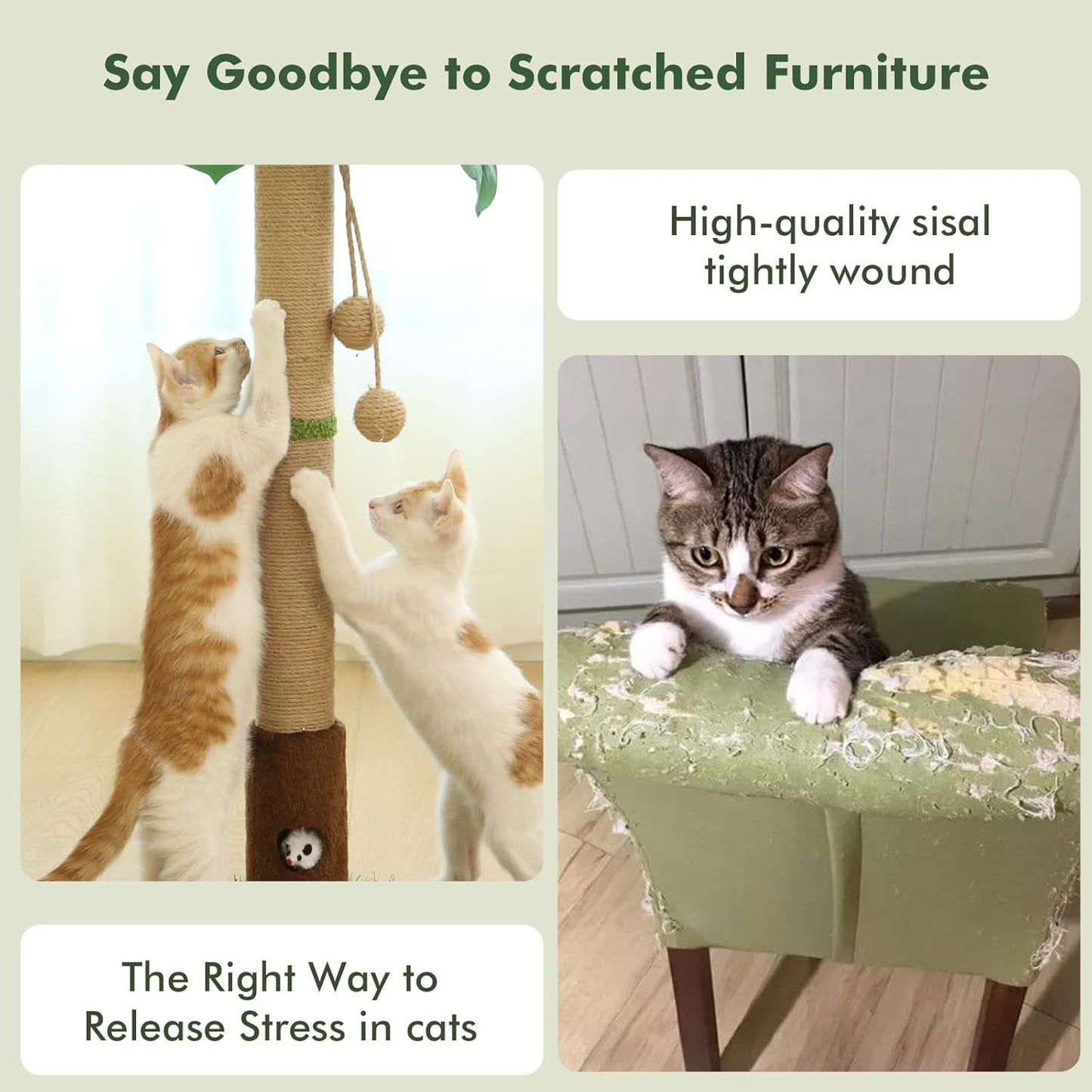 Tall Cat Scratching Tree Tower