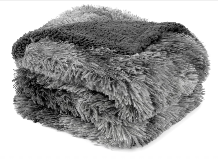 Tie-dye Grey Calming Sherpa Dog Blanket