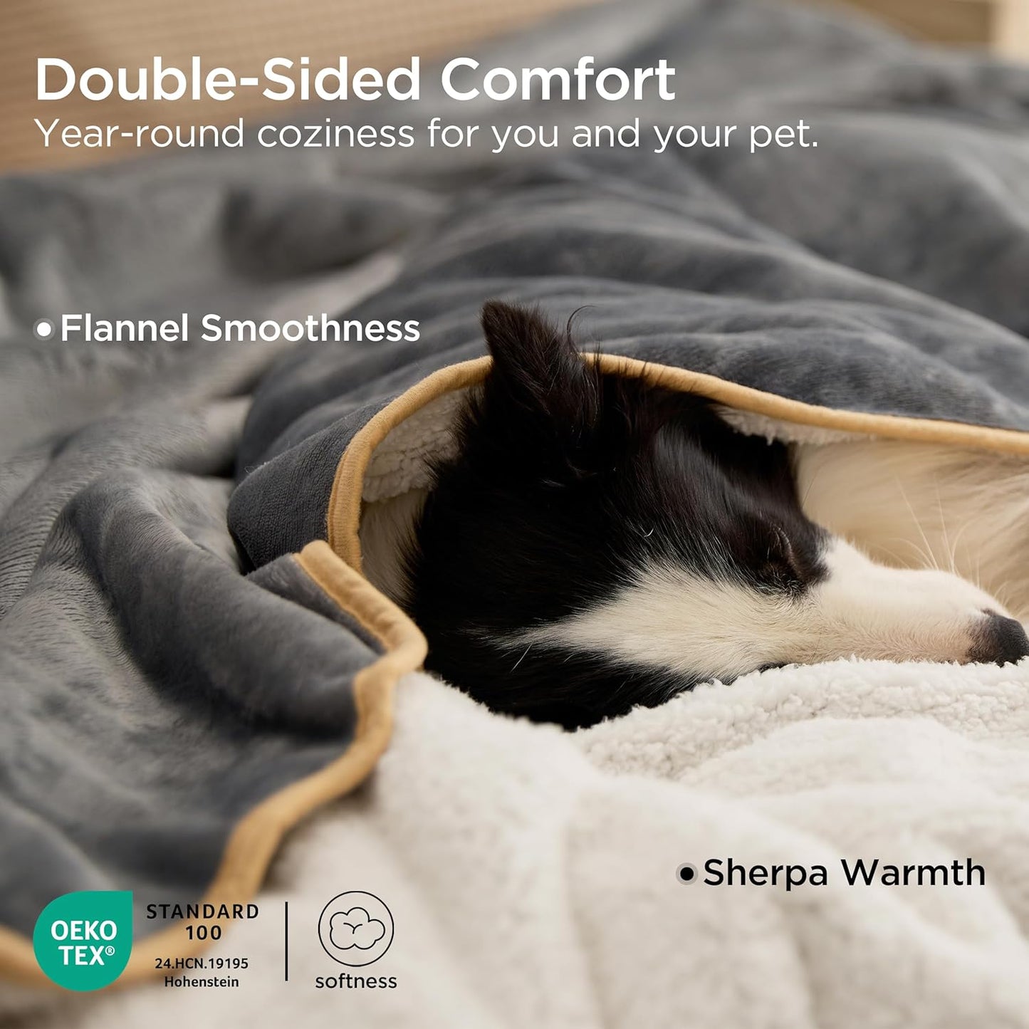 Waterproof Soft Plush Reversible Dog Blanket