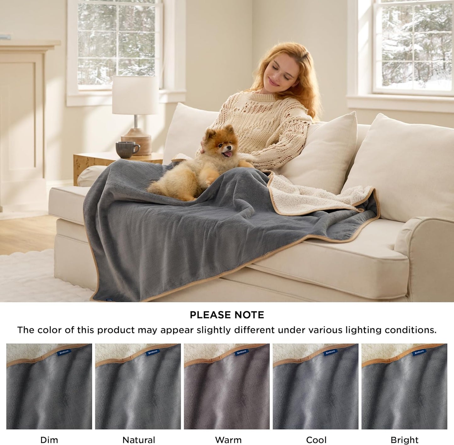 Waterproof Soft Plush Reversible Dog Blanket